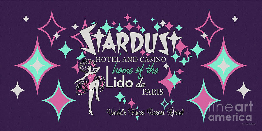 Stardust Casino Lido De Paris Rendered Art Design Leather Digital Art by Aloha Art