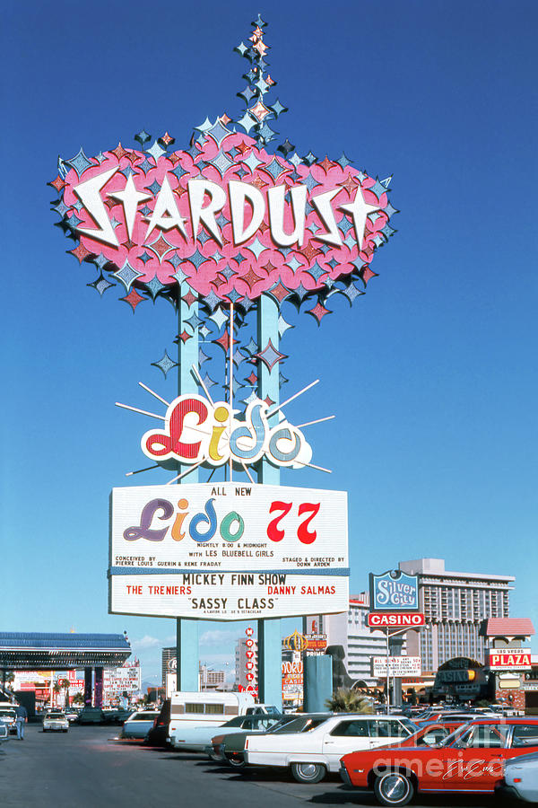 Stardust Casino Marquee Sign Day Lido 1977 Photograph by Aloha Art