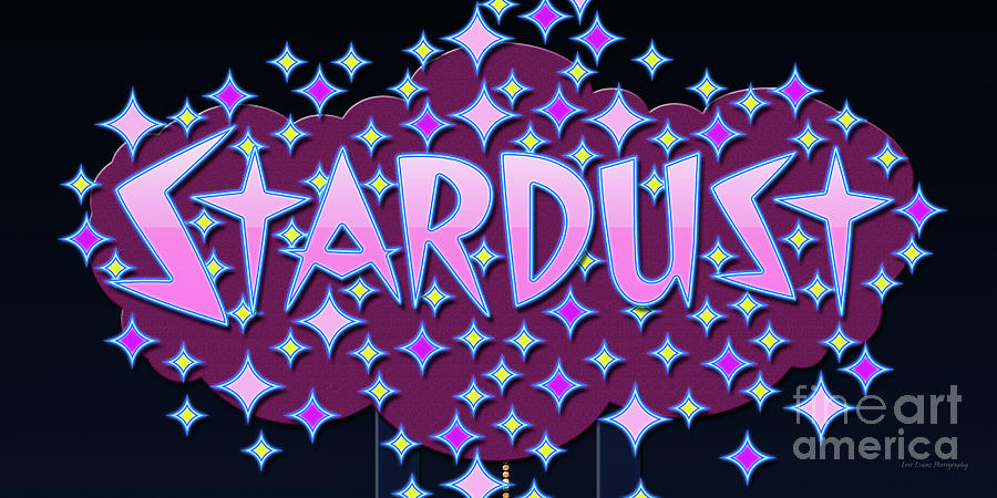 Stardust Casino Sign at Dusk Pink Letters 1980 Rendered Art Digital Art by Aloha Art