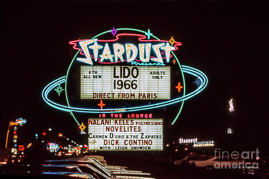 Stardust Casino Sign at Night 1966 Photograph by Aloha Art | Pixels