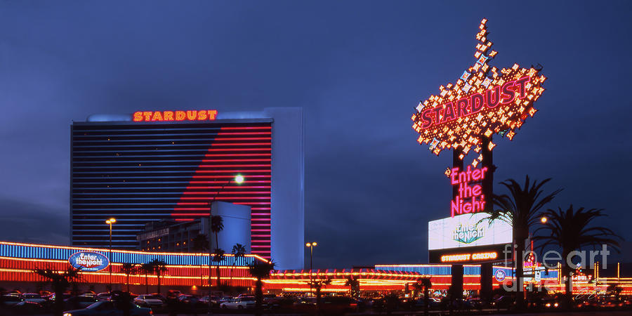 Stardust Hotel and Casino at Dusk 1999 2 to 1 Ratio Photograph by Aloha Art