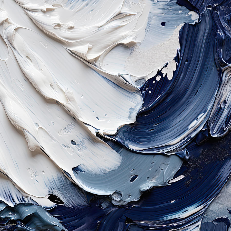 Seashell Digital Art - Starfish Blue Galore - Blue and White Wall Art by Lourry Legarde