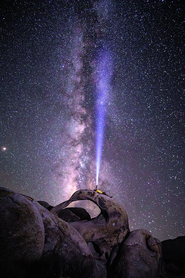 Movie Photograph - Stargazer at Mobius Arch by Lindsay Thomson