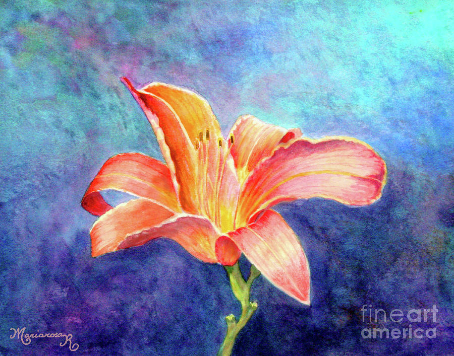 Stargazer Lily Painting by Mariarosa Rockefeller