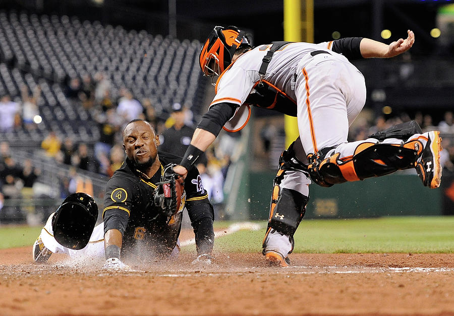 Starling Marte and Buster Posey Photograph by Joe Sargent