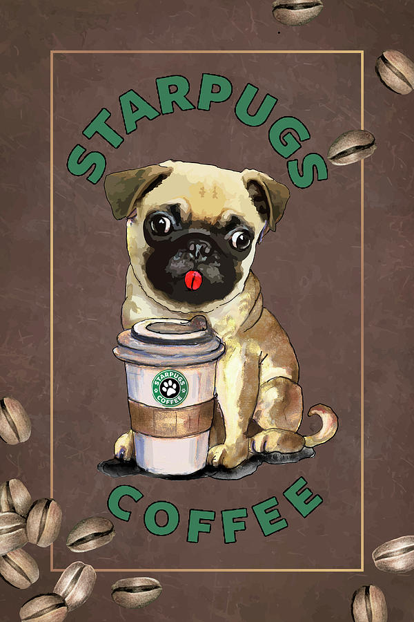 Starpugs Coffee Painting by Miki De Goodaboom