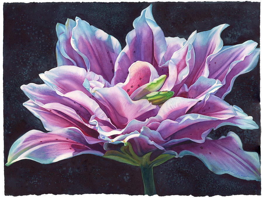 Floral Painting - Starring LilyRose with deckle edge by Sandy Haight