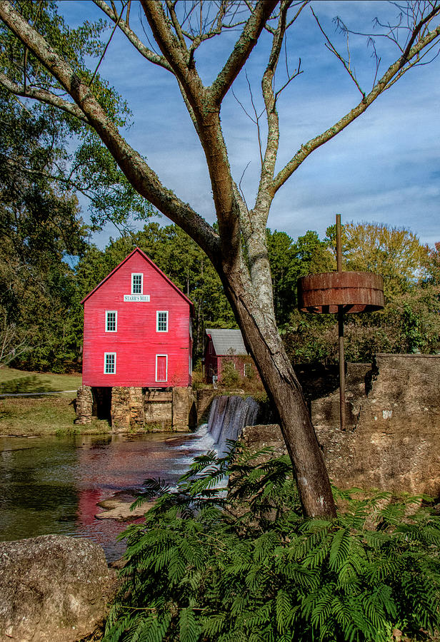 Starrs Mill Fall Morning Photograph by Karen Cox