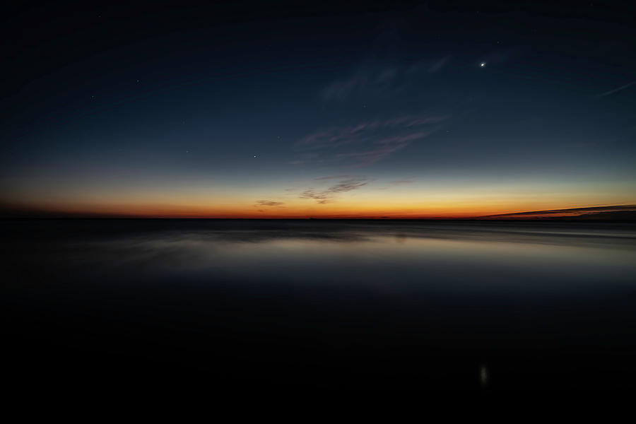 Starry dawn on Lake Michgan Photograph by Sven Brogren