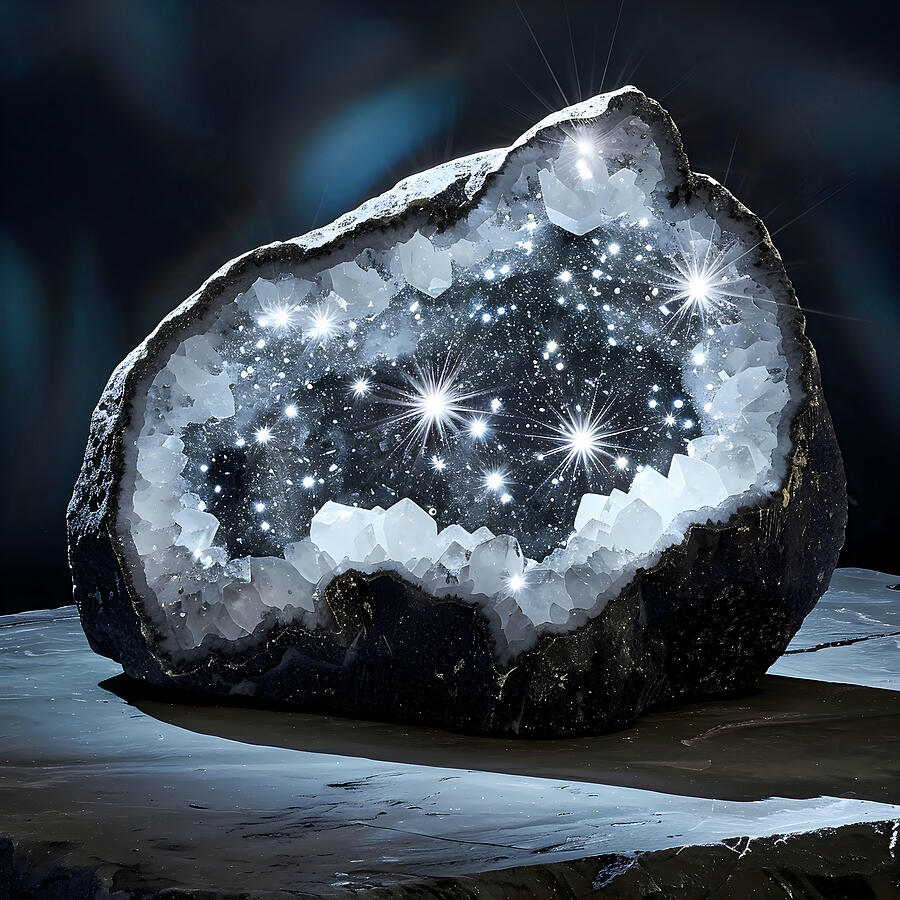 Druzy Quartz Digital Art - Starry Geode by Lena Nordstrom