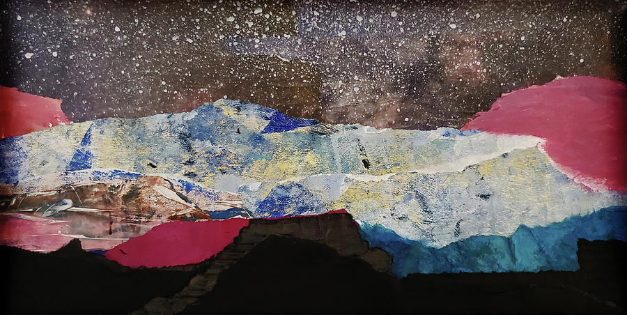 Starry Mountain Sky Mixed Media by Sharon Williams Eng