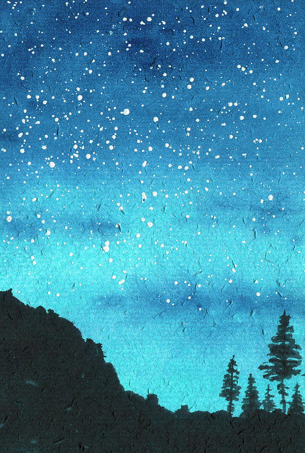 Starry Mountains Painting by Maya Galleas - Pixels