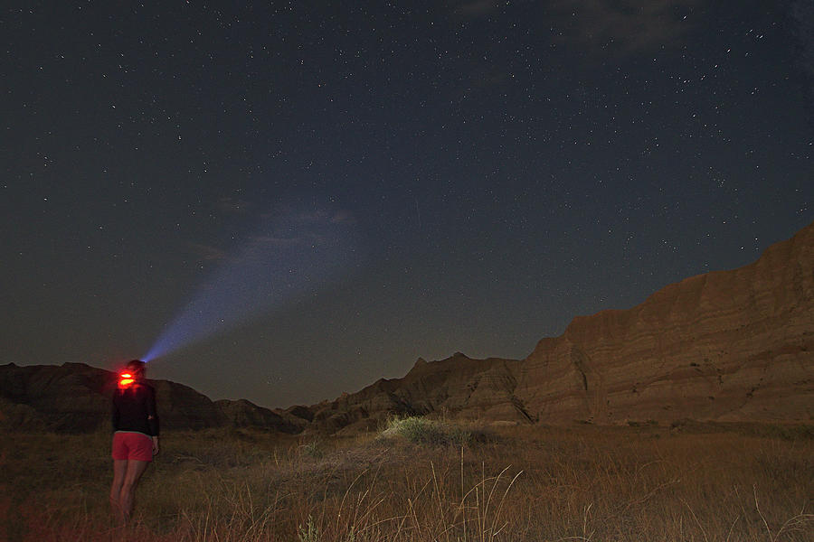 Starry Night at Badlands National Park South Dakota Photograph by Chris Pappathopoulos