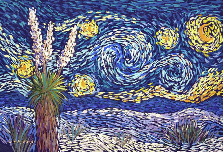 Starry Night at White Sands Pastel by Candy Mayer