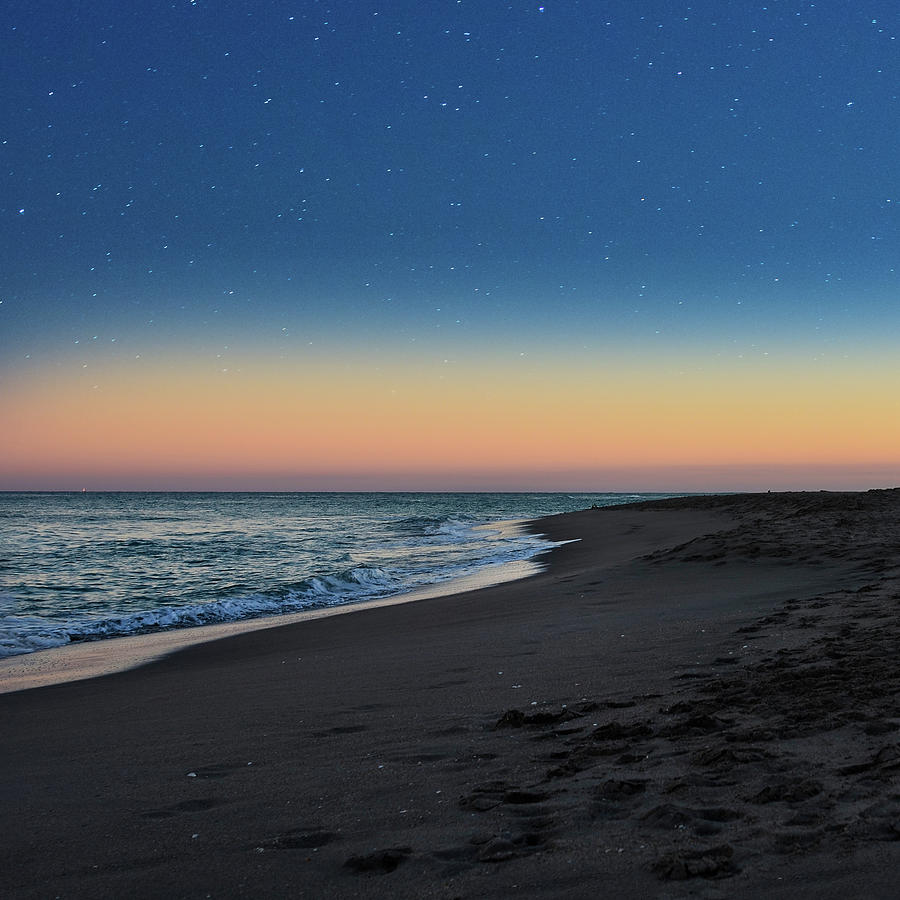 Starry Night Beach Photograph by Laura Fasulo
