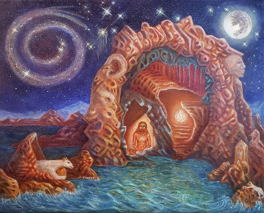 Animal Painting - Starry Night Blessings by Irene Vincent