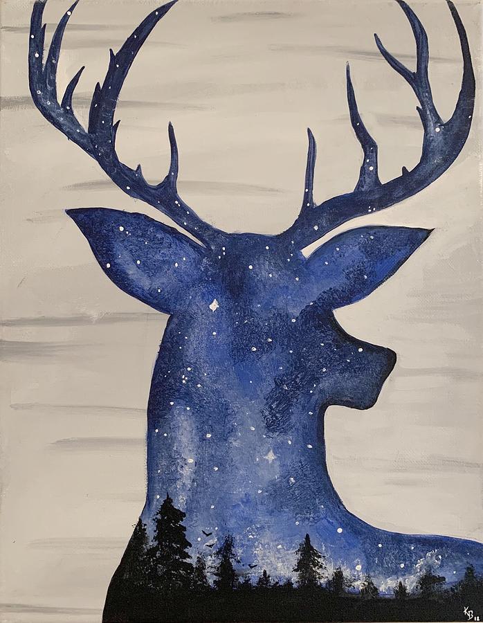 Starry Night Buck Painting by Kimberly Buckholts - Fine Art America