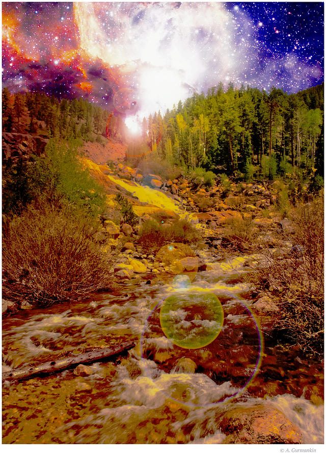 Starry Night, Colorado Rockies Digital Art by A Macarthur Gurmankin