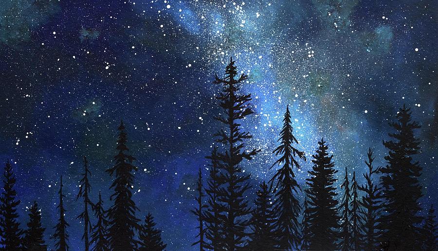 Starry Night Painting by Elizabeth Mordensky