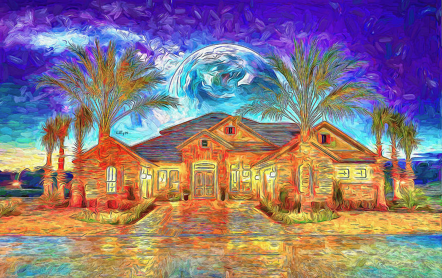 Starry Night In Florida Painting