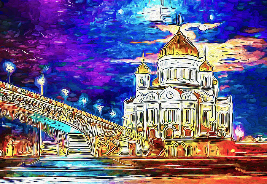 Starry Night In Moscow Painting