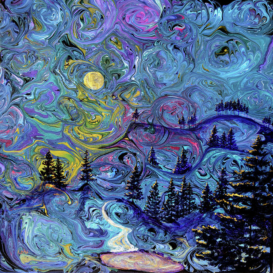 Starry Night in the Pacific Northwest Painting by Laura Iverson