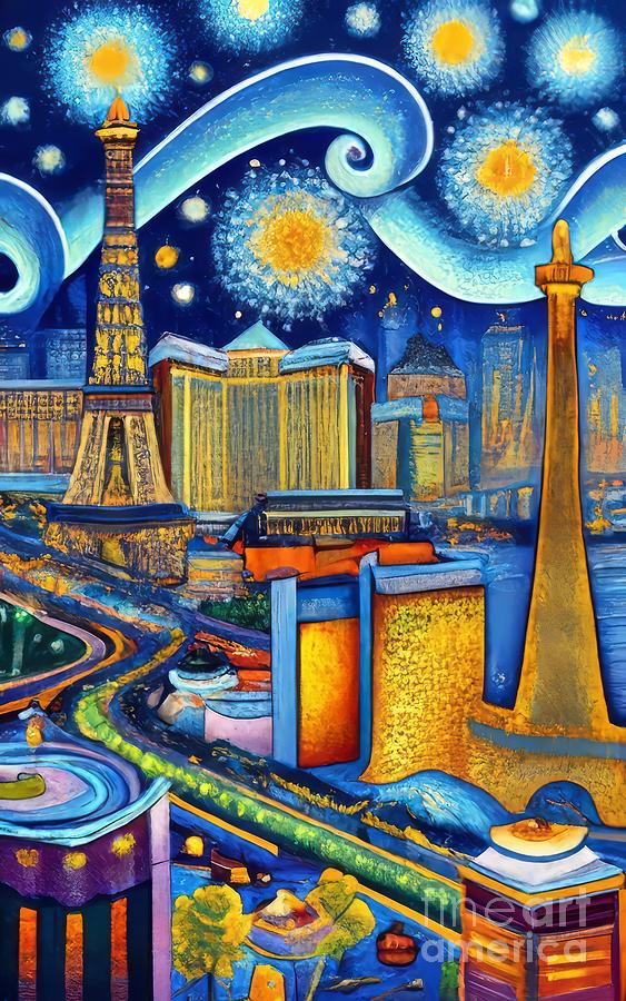 Starry Night Las Vegas Digital Art by Jacques Du Toit - Fine Art America