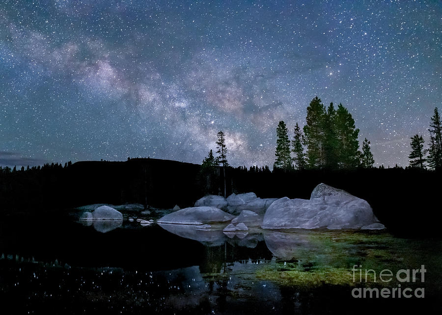 Starry Night over Lake Alpine Photograph by Leslie Wells