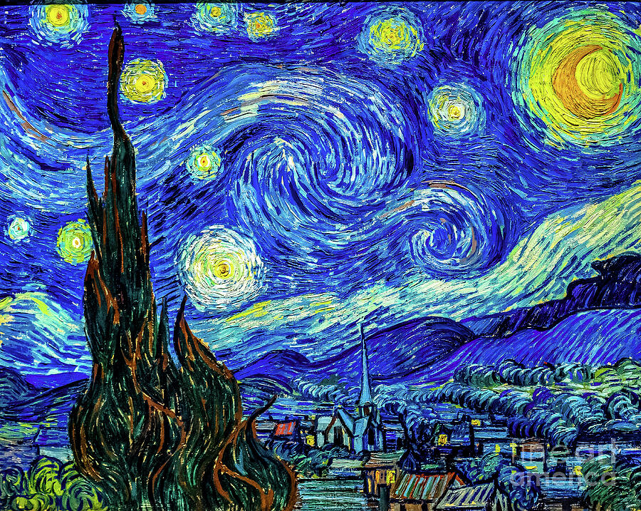 Starry Night by Vincent Van Gogh Painting by Vincent Van Gogh Pixels