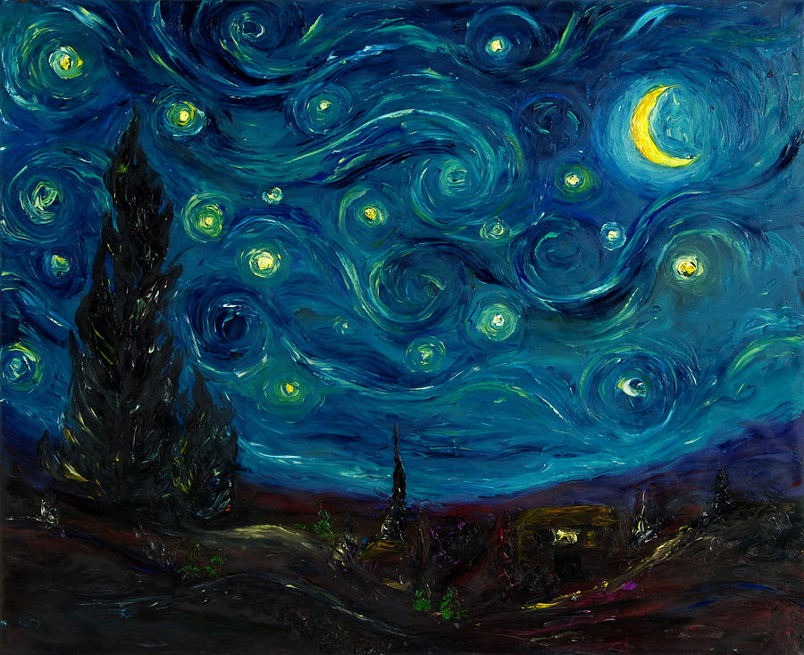 Starry night sky Painting by Hafsa Idrees