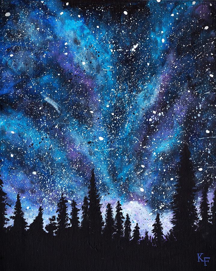 Starry Night Sky in Oregon Painting by Karly Farley - Fine Art America