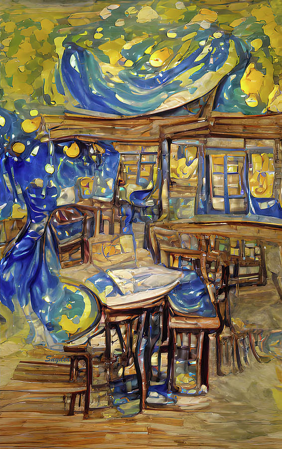 Starry Night Street Cafe  Digital Art by Floyd Snyder