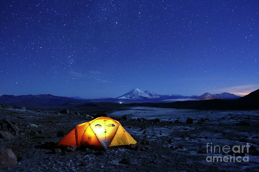 Starry Skies Over Guallatiri Base Camp Chile Photograph by James Brunker