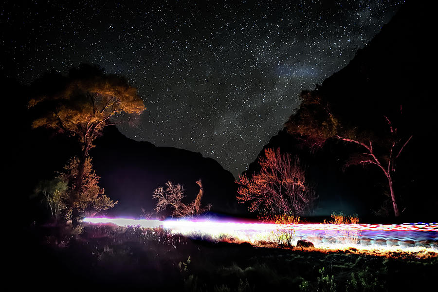 Starry Sky and North Kaibab Trail - Grand Canyon Photograph by Amazing Action Photo Video