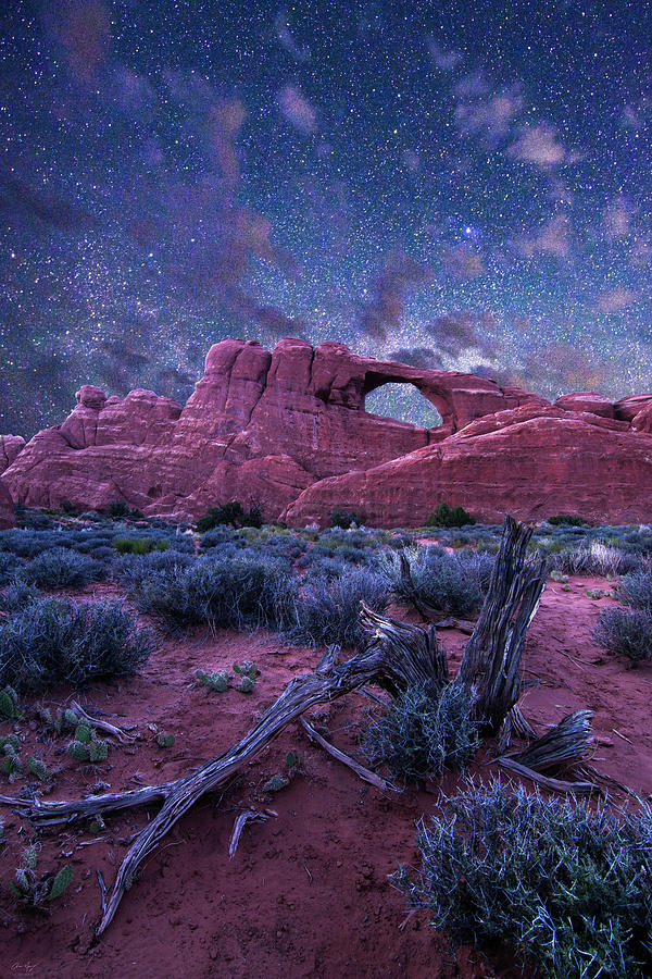 Starry Sky at Skyline Arch Photograph by Aaron Spong