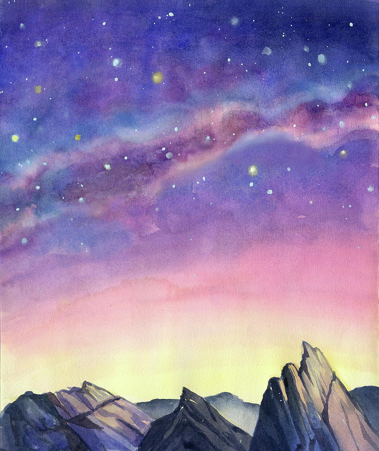 Starry Sky Night Painting by Tina Zhou