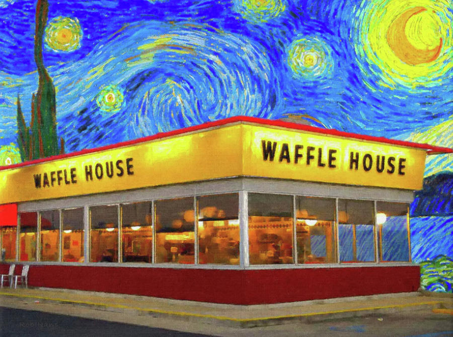 Vincent Van Gogh Photograph - Starry Waffle House by Rob Hans