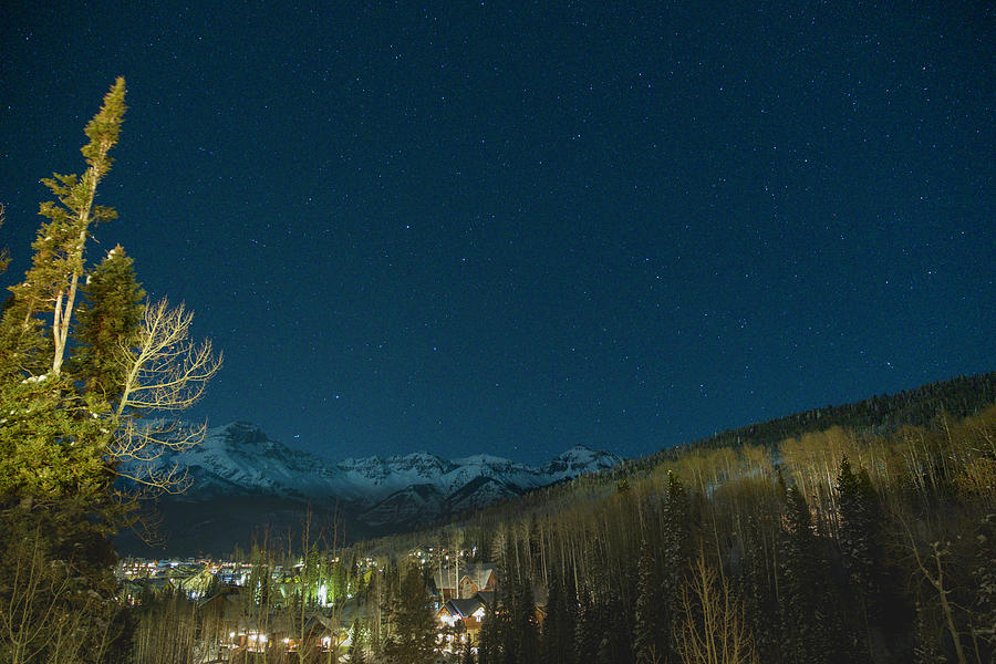 Stars above mountains at Mountain Village Photograph by David L Moore