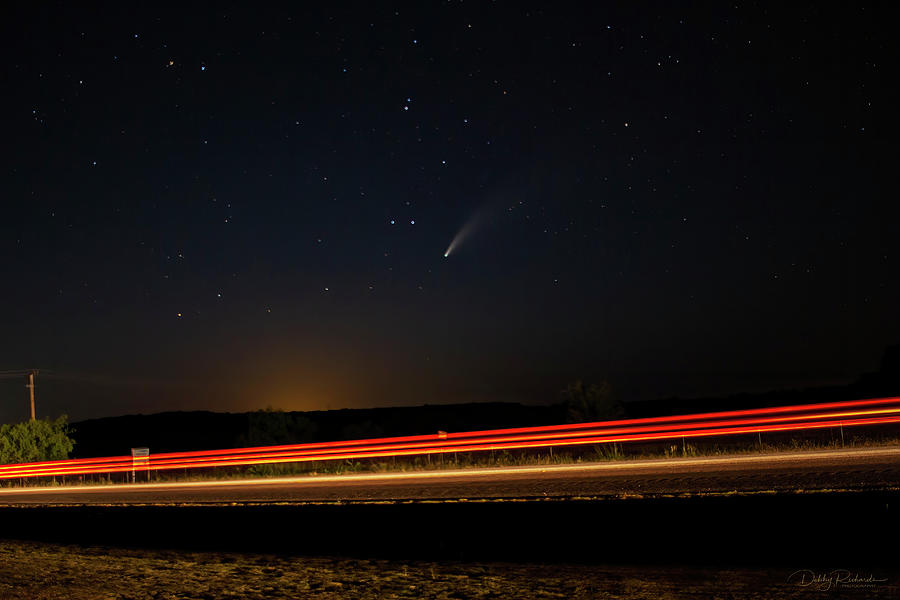 Stars and Car Trails Photograph by Debby Richards