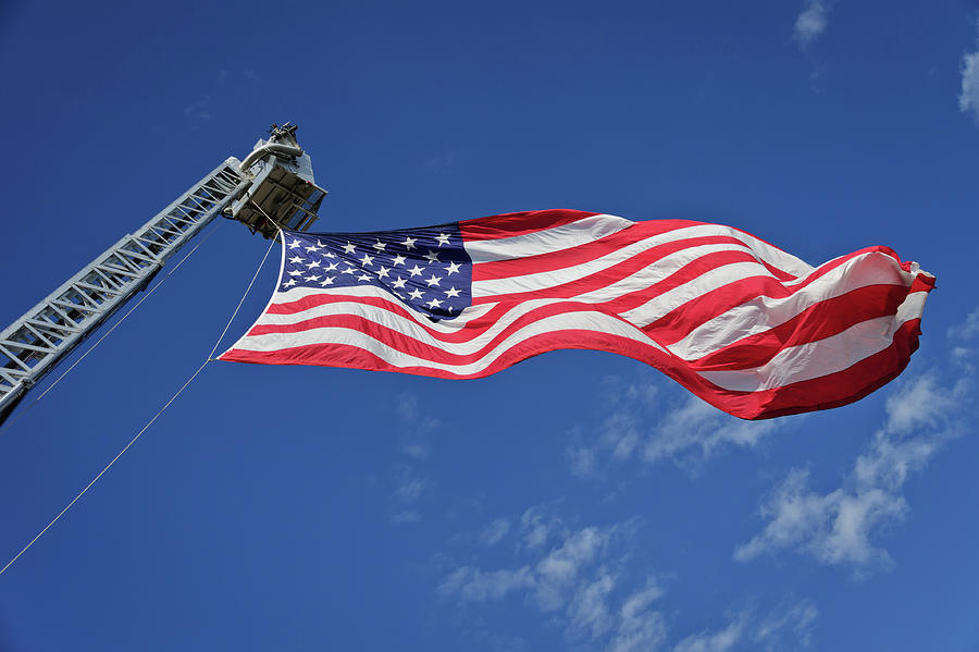Stars and Stripes On Hydraulic Platform Boom Photograph by Mark Roger Bailey