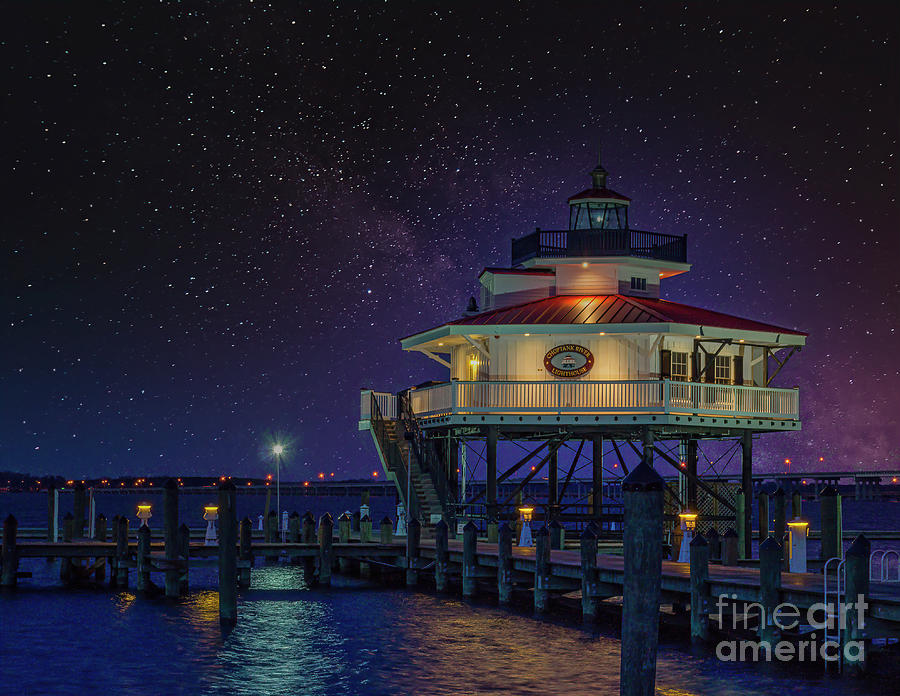 Stars At The Choptank River Lighthouse Photograph