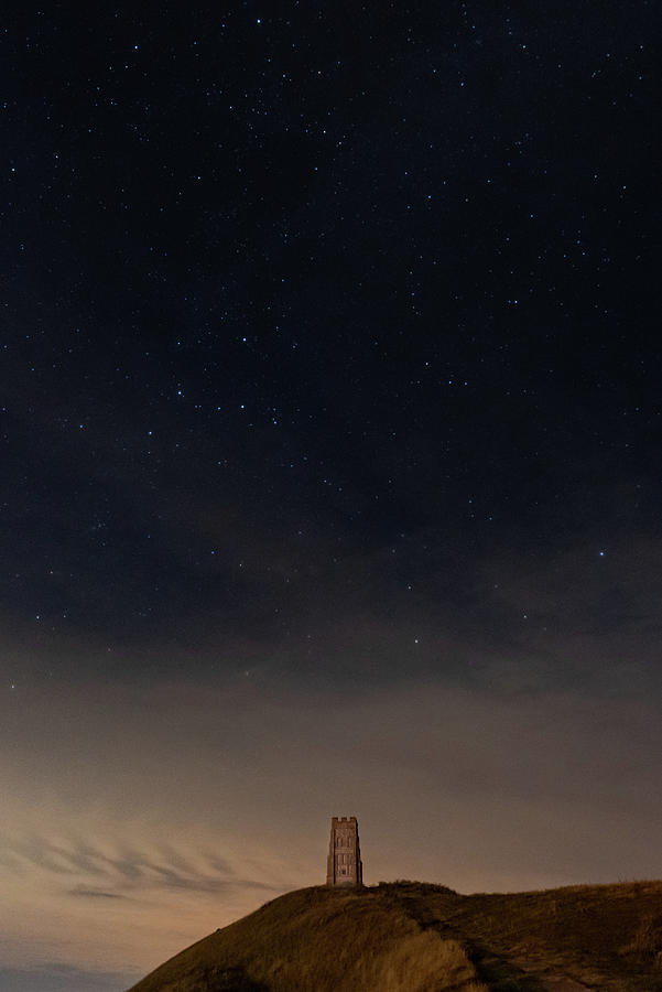 Stars over Glastonbury Tor Photograph by Gary Eason