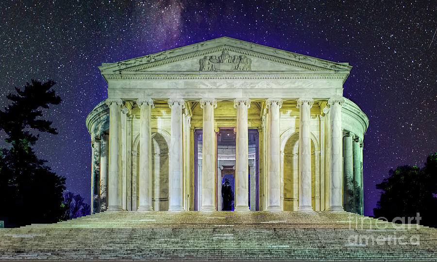 Stars over the Jefferson Memorial Photograph by Nick Zelinsky Jr