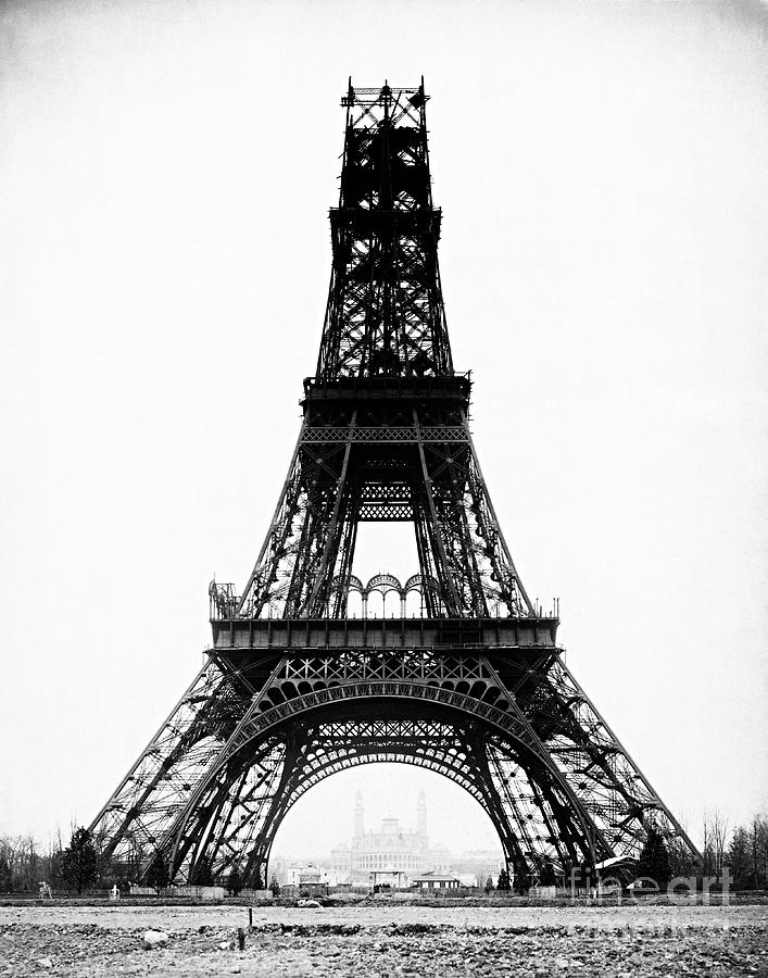 State Of Construction Of The Eiffel Tower 1888 Victorian Steampunk Architecture Photograph