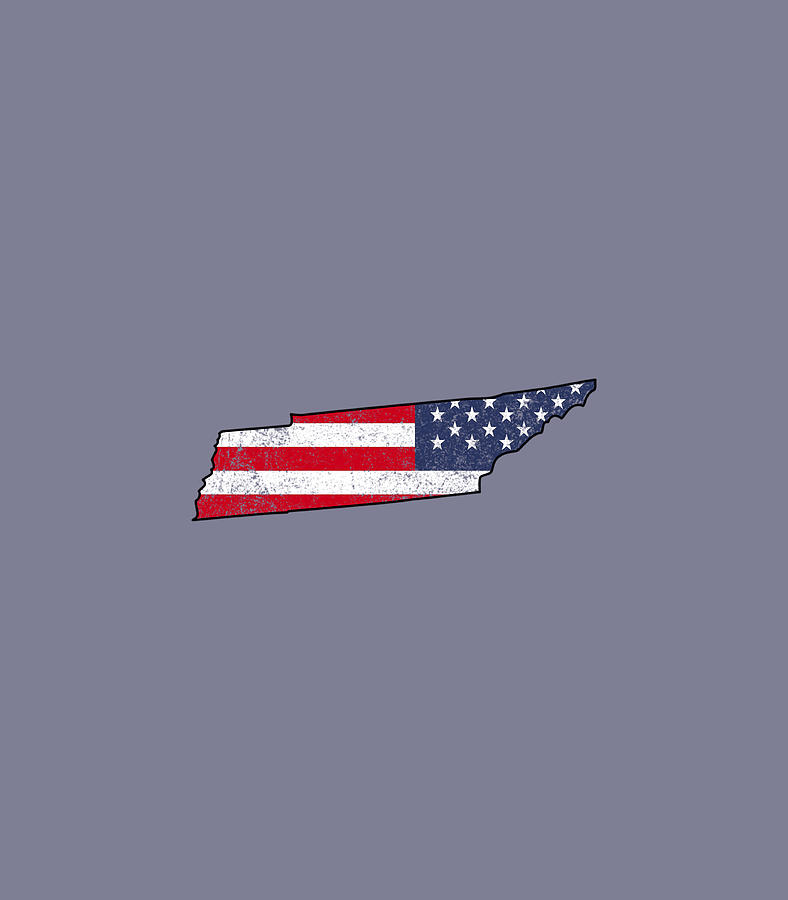 State Of Tennessee Outline With Us Flag Add042A Digital Art by Kabirf ...