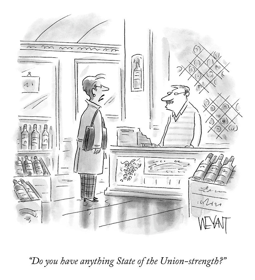 State Of The Union-Strength Drawing by Christopher Weyant State Of The Union-Strength Drawing by Christopher Weyant
