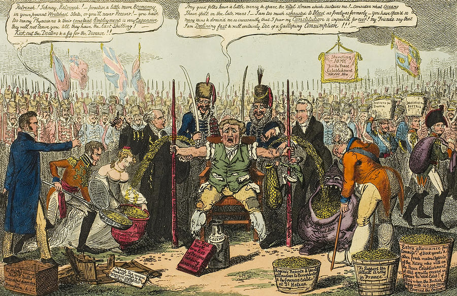 State Physicians Bleeding John Bull to Death Relief by George Cruikshank