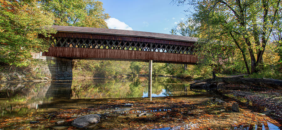State Road Covered Bridge Panoramic Photograph by Dale Kincaid