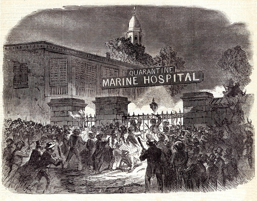 Staten Island Quarantine War of 1858 Drawing by Keith Lance