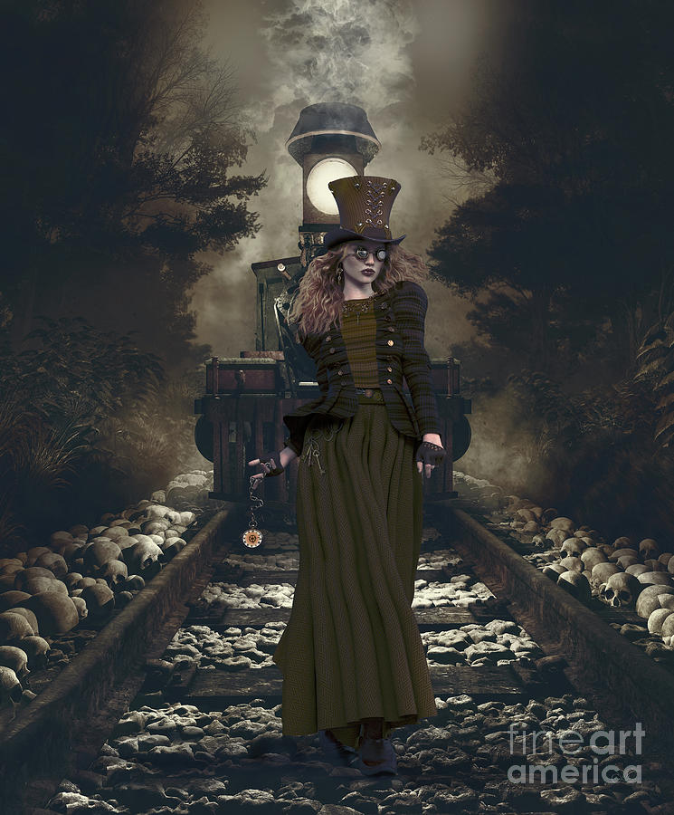 Station Mistress Steampunk Digital Art by Shanina Conway